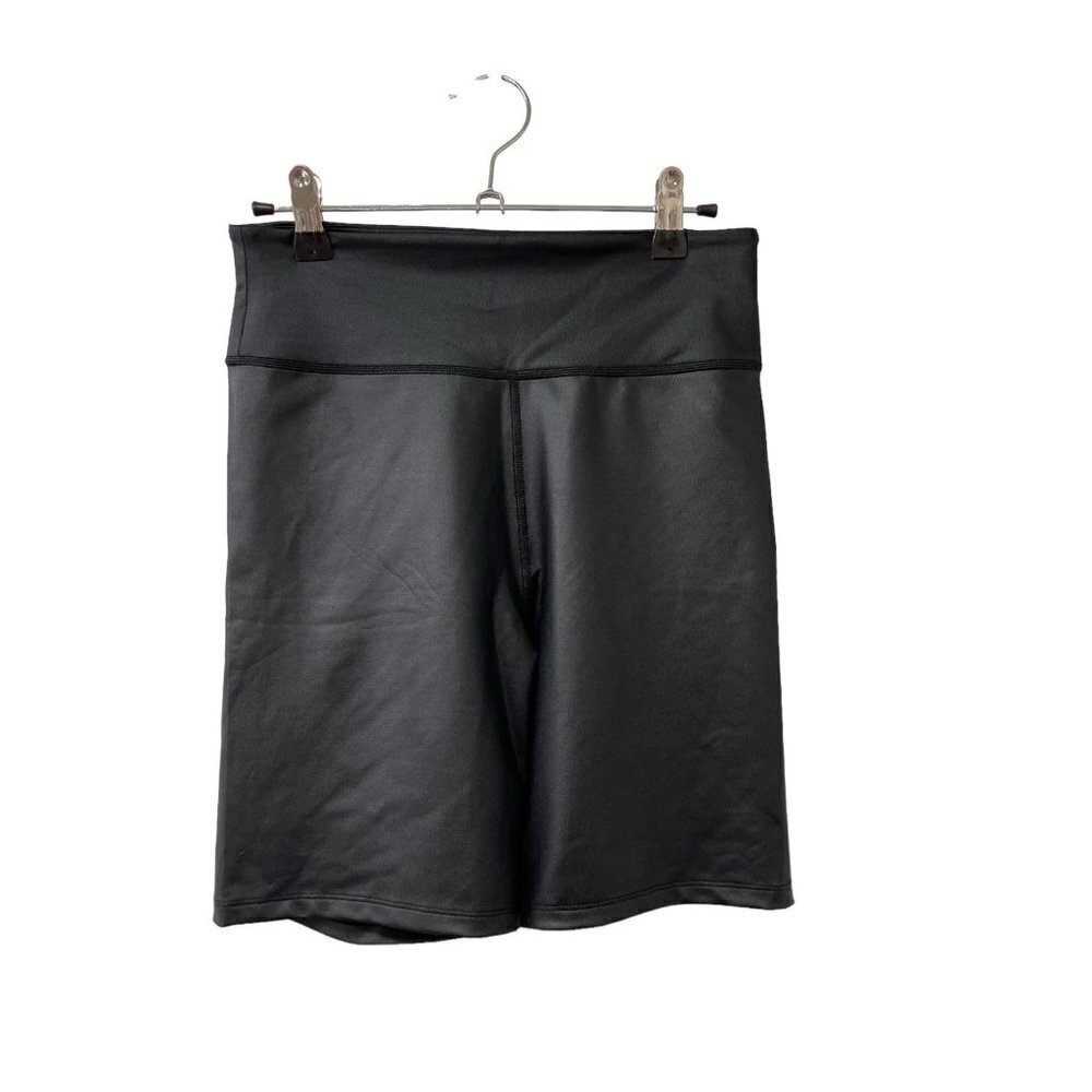 Abercrombie and Fitch High Rise Metallic Sheen black Bike Shorts M biker